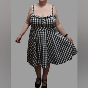 Ixia sz 4x gingham dress black checks